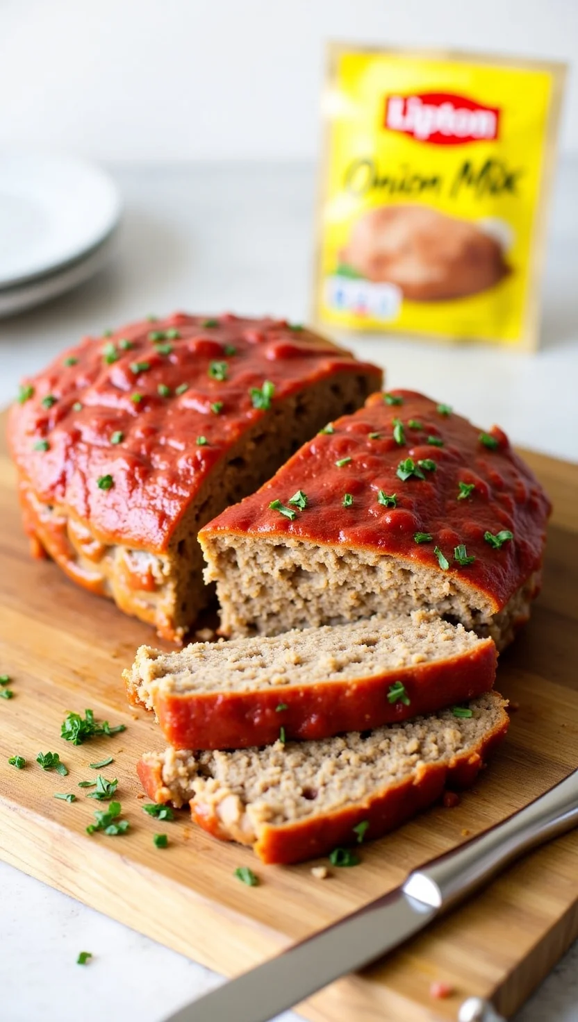 Easy Meatloaf Recipe with Lipton Onion Soup Mix 1 meatloaf recipe lipton onion soup