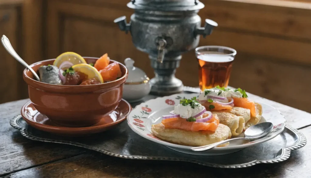 the savory side of a russian breakfast