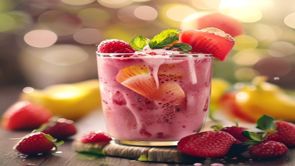 swaltrecipes 11 A vibrant kid friendly smoothie recipe fruity in a glass with a straw.