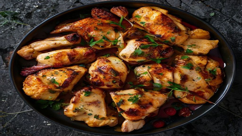 Plated diabetic friendly baked chicken image 50