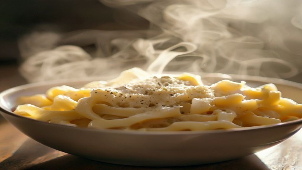 A bowl of kid friendly pasta recipe cheesy with a smooth sauce.