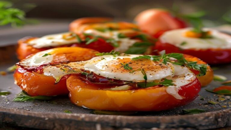 Baked bell peppers with eggs as a sugar free breakfast recipe diabetic.