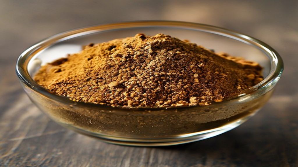 Freshly ground homemade five spice powder Freshly ground homemade five spice powder in a glass bowl.