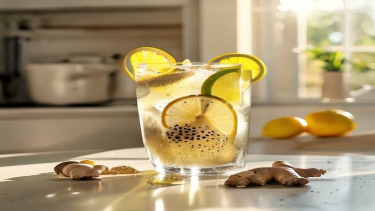 A refreshing chia seed drink recipe for weight loss in a glass.
