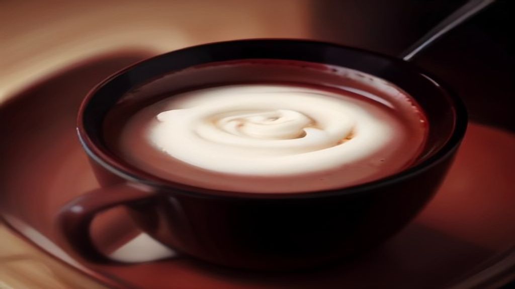Whisking hot chocolate from scratch A steaming mug of homemade hot chocolate from scratch.