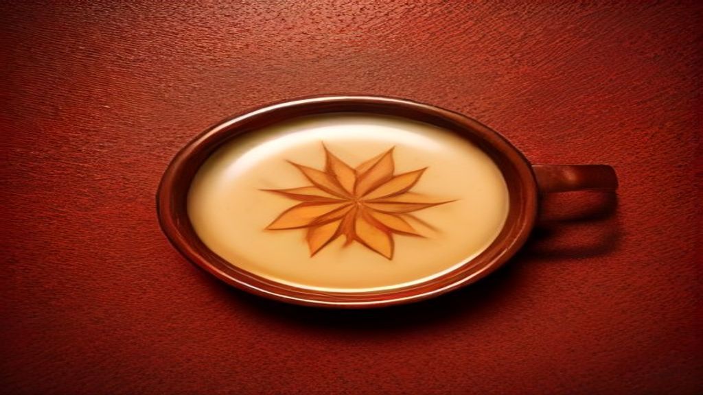 swaltrecipes 9 Top-down view of a glass mug filled with creamy homemade spiced chai tea.